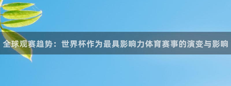 世界杯足球赛:全球观赛趋势:世界杯作为最具影响力体育赛事的演变与影响